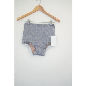 Kortni Jeane High Waisted Grey Ruffle Bikini Bottoms Size XS